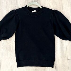 Anthropologie Women’s Black Puff sleeve Sweater Short Sleeve XS
